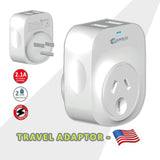 2X Sansai Travel Adaptor 2 X USB - USA V274-HA-SS-STV-3009-X2