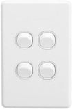 C2000 Series 4 Gang 10A Vertical Classic Switch, White Electric V1202-V1-CLIC2034VAWE