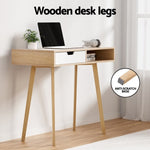 Artiss Computer Desk Drawer Cabinet Shelf Oak 90CM FURNI-G-DESK-1116-WD