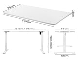 Levede Motorised Standing Desk Adjustable 140cm White 1000x 1MM DH4948-140S-WHWH