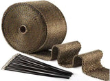 Titanium Magma Heat Insulation Tape, 10 Black Stainless Steel Cable Ties for Motorcycle Exhaust V1237-ZY-715-112