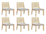 Levede 6XCane Dining Chair Rattan Armless Seat CH1141-2-NTX3