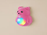 Cartoon Bear Motion Sensor Night Light, Rechargeable Magnetic Wall Lamp with Soft Plush Surface, V1341-ZY-MPJSADE4-2PCS-PINK