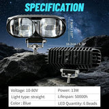 LED Forklift Safety Light, Blue Light for Marking Boundaries, Aluminum housing, Suitable for V1107-148-17800-BLU-1PACK