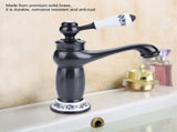 Floral Pattern Single Handle Mixer Tap Cold/Hot Water Faucet for Bathroom Basin Sink V1294-YM0727-JY07252-04