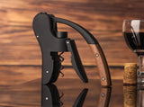 Wine Opener,Compact Vertical Corkscrew Wine Bottle Opener with Wood Handle and Built-in Foil V1192-AZ-W-15499