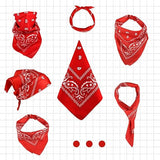 10 Pack Red Paisley Bandanas 55x55cm Polyester Headband Scarf Tie Accessories V1258-DP02-BOL-790