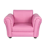 Kids Pink Couch Sofa Chair w/ Footstool in PU Leather V196-KS541P_K