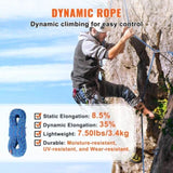 10.2mm Dynamic Climbing Rope, 50M Outdoor Rock Climbing Rope 25KN Breaking Tension, V952-DSDLS164YC107FCF4V0