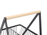 Countertop Fruit Basket Large Capacity Portable Modern Metal Rectangle Basket with Wooden Handle for V1294-YM0901-3111240060011