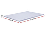 Giselle Bedding Natural Latex Mattress Topper, 7-Zone Pressure Relief Bed Pad for Back Pain, Ice TOPPER-LT-Q-5-CO