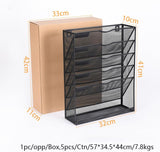 6 Tier Desktop File Organiser, Wall Mount Magazine Rack, Mesh Desk Organizer, Vertical Hanging V1186-TH104