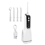 Cordless Water Flosser Teeth Cleaner 300ML Dental Flosser with 4 Jet Tips -White V1263-JX-7469-2