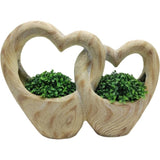 Double Heart Planter w Hole Plug 49cm V637-49475HRT