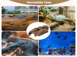 Reptile Hide and Basking Platform, 13.4" x 6.3" x 4.1" Hollow Log Hideout for Snake Lizard Gecko, V1369-AZ3-W-08812