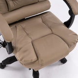 8 Point Massage Chair Executive Office Computer Seat Footrest Recliner Pu Leather Beige V255-806-BEIGE