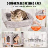 Cat Tree 143 cm Cat Tower with Cat Condo Sisal Scratching Post Light Grey V952-DXSMS6C1FQH0BQP06V0