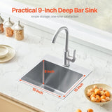 VEVOR 15" Kitchen Sink Top Mount Single Bowl Drop-In Basin Stainless Steel Bar V952-QRSSCTSPDC151EA10V0