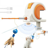 Interactive Cat Toys for Indoor Cats, Automatic Electric Feather Wand Toy,Rechargeable Kitten & V1370-AZ4-15855
