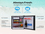 GECKO 70L Portable Bar Fridge and Freezer 12V/24V for Camping, Caravans, Black V219-CAPFCHGEKA07B