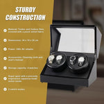 Automatic Quad Watch Winder Wood Display Box Case Motor Rotation Storage V63-827071