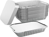 240x Aluminium Disposable Foil Food Container Trays Pans w/ Lids Covers Bulk 14cm*12cm*4.5cm V563-AF1412-10L-24PK