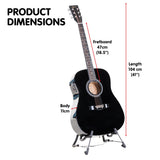 Karrera Electronic Acoustic Guitar 41in - Black EAC41-EQ-BK