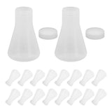 20Pcs Lightweight Plastic Science Flasks Conical Shape for Efficient Liquid Blending V1369-AZ3-W-19186