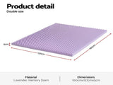 Giselle 5cm Memory Foam Mattress Topper Lavender Infused Egg Crate Pad Mat Double MATTRESS-TOP-EC-5LA-D