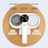 Winter Cleaning Kit White Wireless Dust Mite Vacuum and Beige Double Roller Carpet Brush Combo - UV V888-ELOSUNG53532