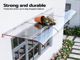 Instahut Window Door Awning 0.4mx3m Transparent AWN-04X3-CLR