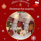 3 pack Reindeer-shaped Christmas stocking45cm high fabric gift bags, suitable for decorating V888-ELOSUNG56335-2