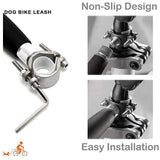 Versatile 2-in-1 Bicycle Dog Walker Leash with Shock-Absorbing Bungee, Adjustable Seatpost Mount, V1341-ZY-ZXUCP8UU-SILVER