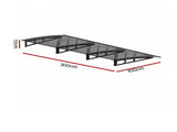 Instahut Window Door Awning Canopy 1m x 3m Grey Solid Sheet Metal Frame AWN-B-1X3-SLD-METAL-GR