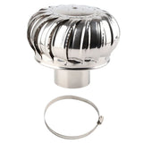 4.33in Stainless Steel Roof Ventilator - Silent, Automatic Wind Turbine Air Vent V1366-AZ2-W-14407