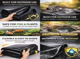Heavy Duty 0.5mm HDPE Pond Liner Waterproof Sheet 4.5m x 3m for Garden & Fish Ponds V324-PDLINER45X3