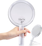 20X Magnifying Hand Mirror Two Sided Use for Makeup Application, Tweezing, and Blackhead/Blemish V178-14414