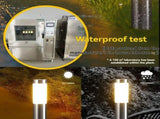 Solar Lawn Lights Stainless Steel Outdoor Lights 3-LED Garden Lights Waterproof - Black with white V1106-124-78520-BLA2-2PCS