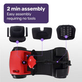 EQUIPMED Electric Mobility Scooter Portable Folding for Elderly Older Adult, SmartRider Black & Red V219-EQMOHC06A