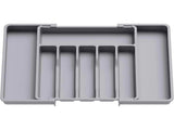 Grey Adjustable Polypropylene Kitchen Drawer Organizer - 8 Compartments, Large Capacity, Easy to V888-ELOSUNG17727