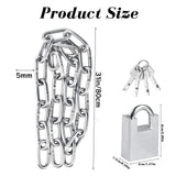 Stainless Steel Security Chain and Lock Kit 31 inch/6mm Thick Bike Chain Lock with 4 Keys Bike Locks V1192-AZ-W-17920