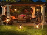 Outdoor Solar Retro Metal Hanging Lantern 2-Pack, Warm Filament, IP44 Waterproof, Garden Patio Decor V1232-TYHYD-001
