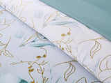 Soft Floral Leaf Comforter Set, King Size, Quilted Cozy Bedding with Pillowcases V745-MAB010938AJ3