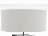 Eiffel 3 Tier Natural Wood Floor Lamp w/ Storage Shelves Off White Linen Shade V563-75174