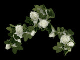 Flowering White Artificial Rose Garland 190cm V637-DP1191290
