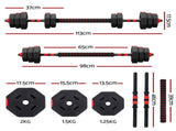 Everfit 20kg Adjustable Dumbbell Barbell Set Weight Plates Home Workout FIT-K-DBS-20KG