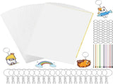 300PCS Shrinky Plastic Sheets Kit, Shrink Paper Keychain Kit for Kids Marking, DIY Ornaments or V1366-AZ2-W-15763