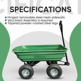 Garden Dump Cart with Heavy Duty Steel Frame,10 Inch Pneumatic Tires Maximum Load Capacity of 250 kg V284-TC2145