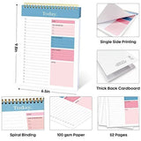 6Pack To Do List Notepad, Undated Daily Planner for Work and Goal Setting Greenery Sway, 52 Sheets, V1107-121-44417-BLU-6PACK