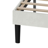 Levede Double Bed Frame Upholstered Adjustable Headboard Bed Platform White BF1083-WH-AU